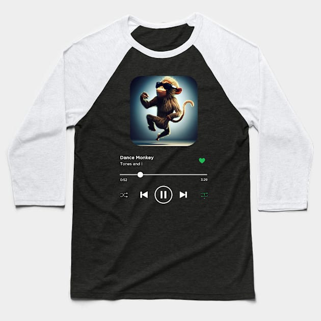 Dance Monkey, Tones and I, Music Playing On Loop, Alternative Album Cover Baseball T-Shirt by SongifyIt